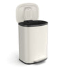 White 13 Gallon Trash Can with Foot Operated Pedal & Soft Close Lid - Curved Surface Trash Can