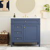 36'' Blue Freestanding Bathroom Vanity Cabinet with Top Sink & 2 Drawers