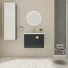 27.8" Modern Black Wall Mounted Bathroom Vanity with Ceramic Sink & Soft Close Door