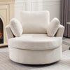 Beige Oversize Round Comfy Chair