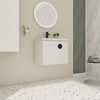 23.8" Modern White Wall Mounted Bathroom Vanity with Ceramic Sink & Soft Close Door
