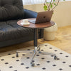 27.5" Brown Movable Aluminum Star Base Adjustable Height End Table - 360 Swivel Counter