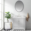 36'' Gray Freestanding Bathroom Vanity with Carrara Marble Top, Backsplash and Drawer