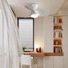 23" White Small Ceiling Fan with 18W 3-Color LED Light, 3 ABS Blades, Remote Control & Reversible DC Motor