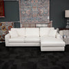 111" White Polyester 2-Pieces Sectional Sofa Set - Kiln-Dried Hardwood Frame