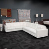 111" White Modular 4-Pieces Wood Sectional Sofa Set - Kiln-Dried Hardwood Frame