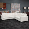 111" White Concord Modular Polyester 3-Pieces Wood Sectional Sofa Set