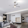 24'' Modern Nickel Flush Mount Ceiling Fan with Light & Remote Control