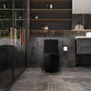 27.2" Matte Black Ceramic 1-Piece Elongated Toilet Bowl with Soft-Close Seat - Dual Flush