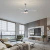 52" Modern Metal & Wood Chandelier Ceiling Fan in Chrome - LED Ceiling Fan with 6 Blades