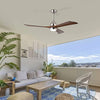 52" Nickel Ceiling Fan with Light, 3 Reversible Wooden Blades & Remote Control - Modern Ceiling Fan