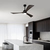 52" Black Ceiling Fan with Light, 3 Black Walnut Reversible Blades, Remote Control & 6 Speed Levels