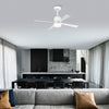 24'' Modern Matte White Ceiling Fan with Light & Remote Control - Dimmable LED Ceiling Fan