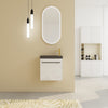 20" Modern White Wall-Mounted Compact Bathroom Vanity with Black Sink & Soft-Close Cabinet Door
