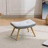 21.4" Wooden Light Gray Step Ottoman Stool with Non-Slip Pad
