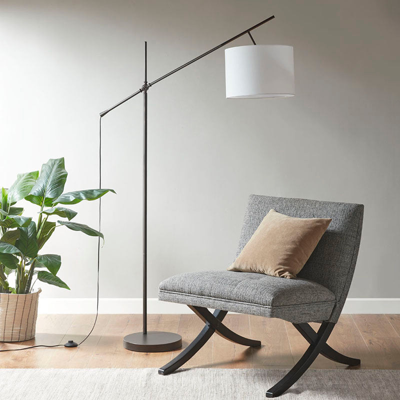 Adjustable Arched Floor Lamp with Dru...
