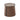 21 Contemporary Saddle Leather Drum-shaped Coffee Table with Brown Marble Top