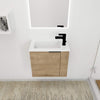 22" Light Oak Floating Bathroom Vanity with Resin Sink and Soft Close Door