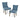 23" Modern Blue Upholstered Dining Chair 
