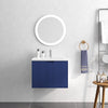 24" Blue Floating Bathroom Vanity with White Porcelain Sink, and Soft Close Doors