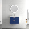 24" Modern Blue Floating Bathroom Vanity with White Ceramic Sink and 2 Drawers