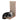 24" Brown L-Shaped Cat Scratcher Cardboard Lounge Bed with Built-in Cat Toys Ball Track
