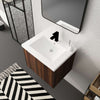 24" Dark Walnut Floating Bathroom Vanity with Soft Close Cabinet Doors