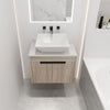 24" Modern White Oak Floating Bathroom Vanity With Square Ceramic Sink