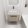 24" Modern White Oak Floating Bathroom Vanity With Rectangle Ceramic Sink