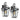 24" Waterproof Black Acrylic Wall Lamp - 2 Packs