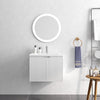24" White Floating Bathroom Vanity with White Porcelain Sink, and Soft Close Doors