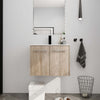 24" White Oak Wall Mounted Bathroom Vanity With Ceramic Sink Top & 2 Doors