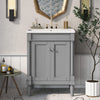 24" Modern Grey Freestanding Bathroom Vanity with Single Sink and 2-Tier Shelf
