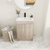 24" White Oak Freestanding Bathroom Vanity with Gel Sink & Soft Close Doors
