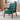 25" Blackish Green PU Leather Accent Chair with Solid Wood Armrest