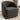 25" Gray Round Teddy Fabric Swivel Accent Barrel Chair with Black Base