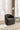 25" Gray Round Teddy Fabric Swivel Accent Barrel Chair with Black Base