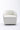 25" Ivory White Round Teddy Fabric Swivel Accent Barrel Chair with Black Base