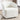 25" Ivory White Round Teddy Fabric Swivel Accent Barrel Chair with Black Base