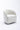 25" Ivory White Round Velvet Swivel Accent Barrel Chair with Black Base