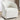 25" Ivory White Round Velvet Swivel Accent Barrel Chair with Black Base