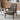 25" Khaki PU Leather Accent Chair with Solid Wood Armrest