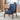 25" Navy Blue PU Leather Accent Chair with Solid Wood Armrest