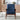 25" Navy Blue PU Leather Accent Chair with Solid Wood Armrest