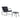 27.56" Mid-Century Black Lattice Accent Armchair with Ottoman - Set of 2