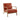 27.5" Modern Deep Orange Upholstered Arm Chair in Wood Frame