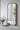 74 Inch Modern Wavy Full Length Mirror in Brown Wooden Frame