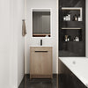 24" White Oak Freestanding Bathroom Vanity with White Ceramic Sink (Slim Edge) & Soft-Close Cabinet Doors