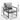 A dimension Image of our 29" Modern Gray PU Leather Accent Chair with Padded Back and Black Powder Coated Metal Frame