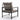 29" Modern Gray PU Leather Accent Chair with Padded Back and Black Powder Coated Metal Frame